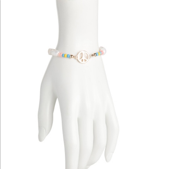 DANNIJO Garcia Peace Goldplated Pearl Beaded Bracelet NWT - Picture 4 of 12